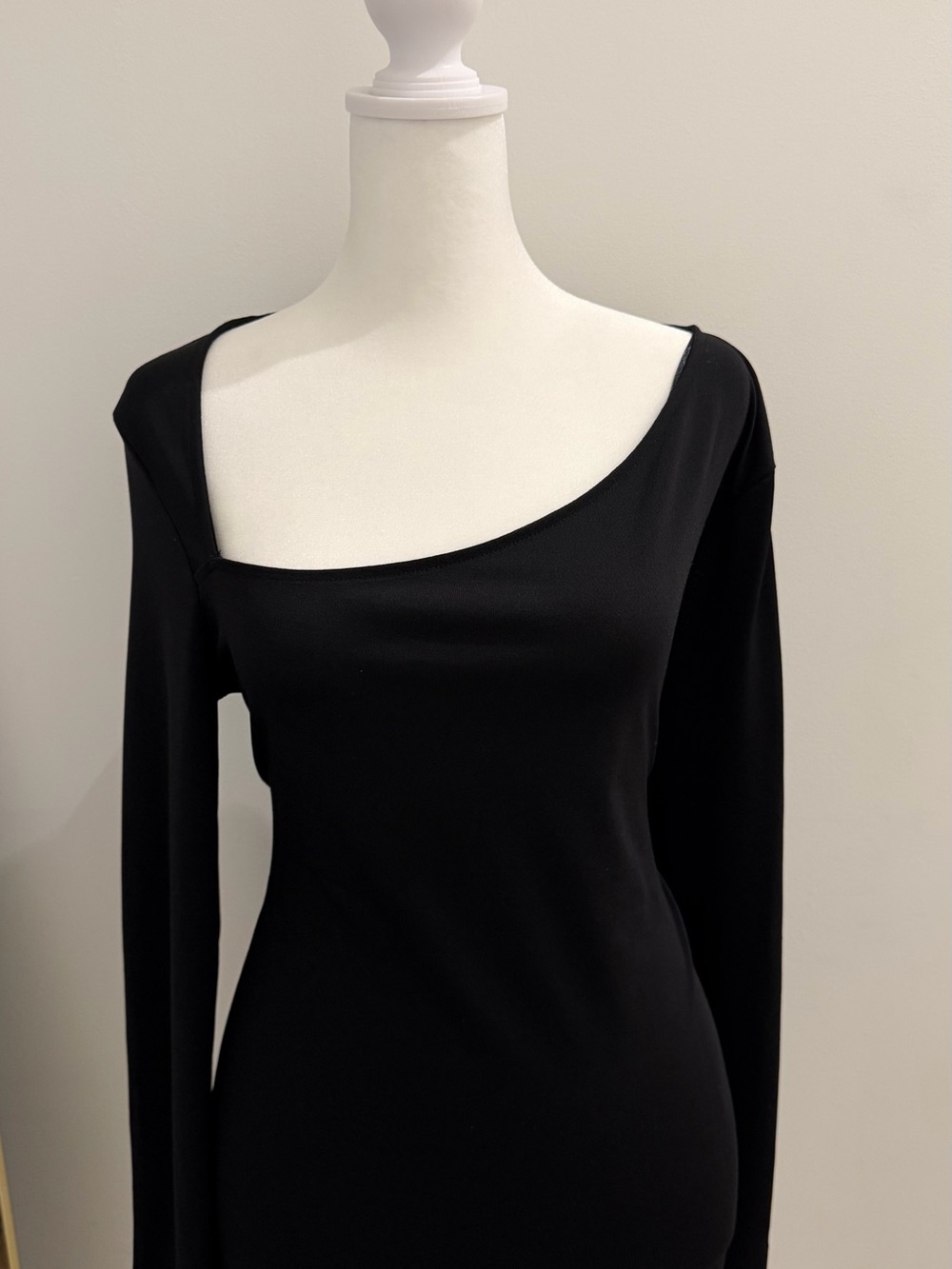 H&M Black Asymmetric Neck Long-Sleeve Top - Picture 2 of 3